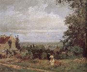 Road Vehe peaceful nearby scenery, Camille Pissarro